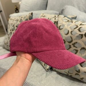 Anthropologie Pink Corduroy Baseball Cap